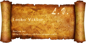 Lesko Viktor névjegykártya